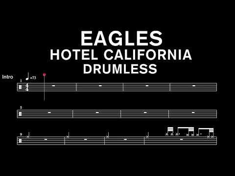 Eagles - Hotel California - Drumless (with scrolling drum score)