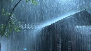 Heavy Rain on Roof for Deep Sleep & Insomnia Relief | Night Thunderstorm for Insomnia, Study