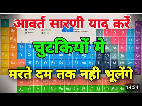 आवर्त सारणी याद करने का तरीका|आवर्त सारणी याद करने का ट्रिक|avart sarni trick|periodic table trick