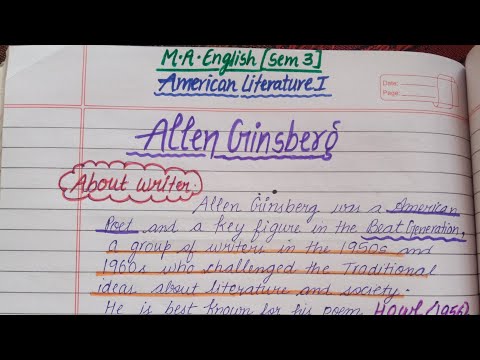 Allen Ginsberg | American Literature 1 | M.A. English Semester 3