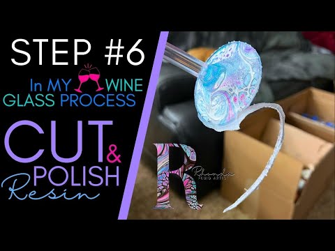 😎WHAT?! YES you can Cut & Polish RESIN!! ~ Step #6 in my Wine Glass Process #trirrrtistry #fluidart