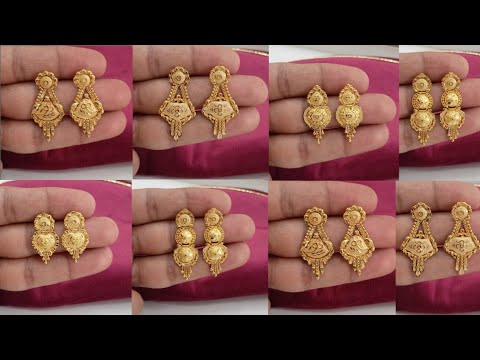 new hallmark gold earrings designs 2024 with weight & price || latest gold earrings designs || #new