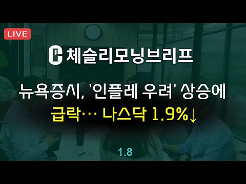 [체슬리모닝브리프] 뉴욕증시, '인플레 우려' 상승에급락…나스닥 1.9%↓ [25/01/08]