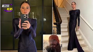 💜 Victoria Beckham Stuns in Purple Gown While David Enjoys Winter Walks 🐾❄️