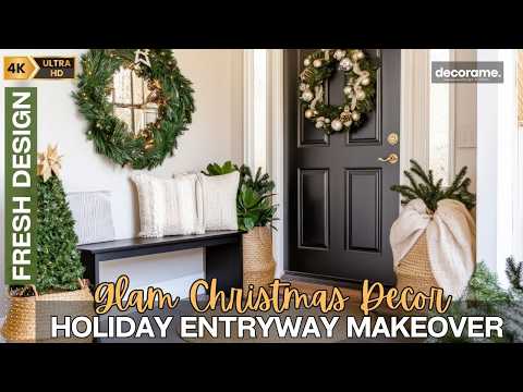 Holiday Entryway Makeover: Narrow Space Hacks for Elegant, Glam Christmas Decor in Small Spaces