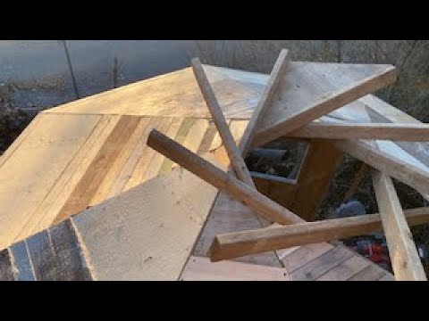 Treehouse fall and reciprocal green roof