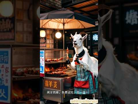 羊奶奶卖羊肉串|动物摆地摊#shortvideo #animals