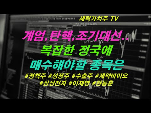 [주식 12.11] 계엄과 탄핵,조기대선 가능성,복잡한 정국에 매수해야할 종목은( #정책주 #성장주 #수출주 #제약바이오 #삼성전자 #이재명 #한동훈) #세력가치주