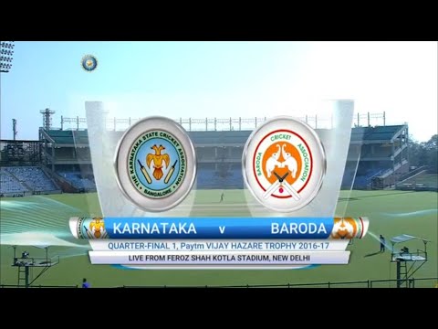 VIJAY HAZAQRE TROPHY 2016-17 l QUARTER FINAL l Karnataka vs Baroda ll Highlight ll New Delhi ll