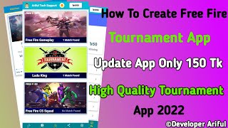 Make Free Fire/Ludo/Pubg Tournament App | Make Multiple Tournament App💥 Developer Ariful