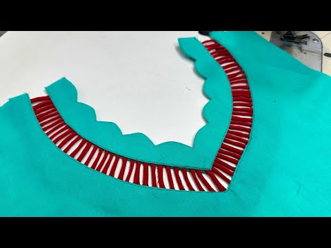 गले का बिलकुल नया डिज़ाइन बनाए dori और scalp के साथ || Beautiful and stylish neck design with dori