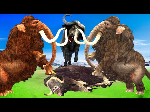 Giant Elephant-Mammoth vs Zombie Mammoth Epic Battle for Territory