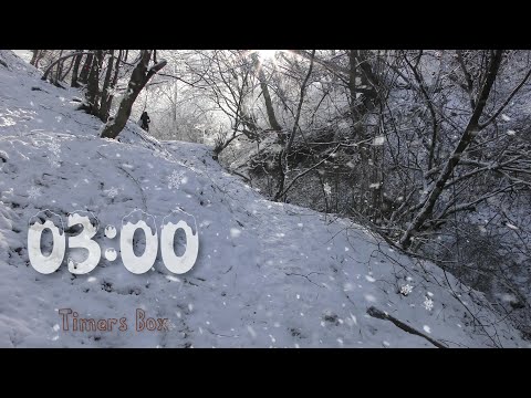 3 Minute Winter Countdown Timer: Start Your Day with Relaxing Music and Stunning Snow View