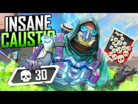 INSANE Caustic 30 KILLS and 8,000 Damage Apex Legends Gameplay