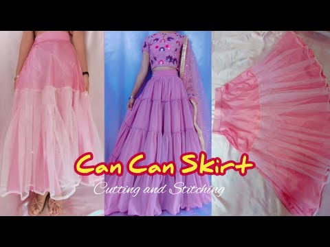 Can can Skirt cutting and stitching full tutorial step by step in hindi | can can Skirt कैसे बनाएं ?