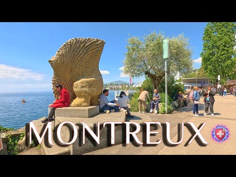 SWITZERLAND MONTREUX ✨ Exploring the beauty of Embankment Lake Geneva Cantons Vaud 4K