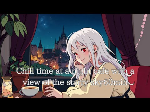 【PLAYLIST】星空が見える夜カフェでチルタイム/Chill time at a night cafe with a view of the starry sky/60min