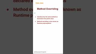 Method Overriding  (14) #corejava