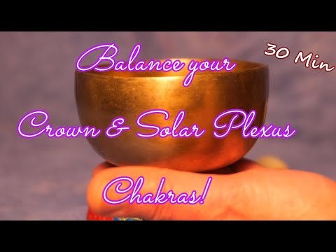 CROWN & SOLAR PLEXUS CHAKRA MEDITATION W/ANTIQUE SMALL BOWL~ 30 MIN ~ PEACE!  WWW.TEMPLESOUNDS.NET