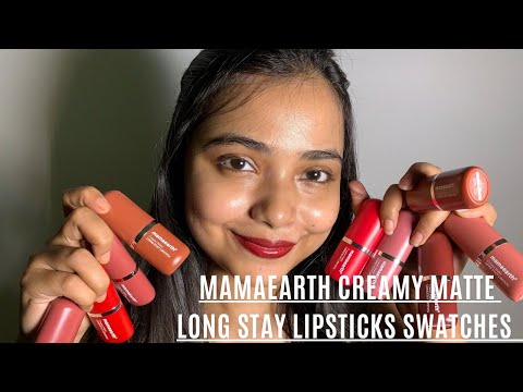 Mamaearth Creamy Matte Longstay Lipsticks Swatches