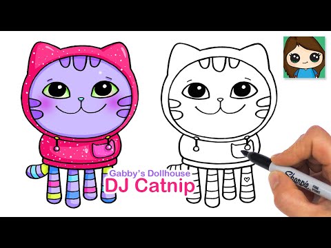 How to Draw DJ Catnip Cat 🎶 Gabby's Dollhouse