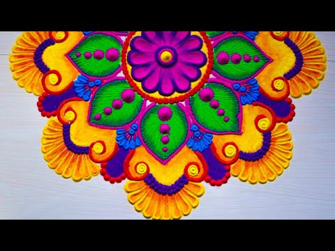 diwali special big rangoli | big and beautiful rangoli for diwali | diwali big multicolor rangoli