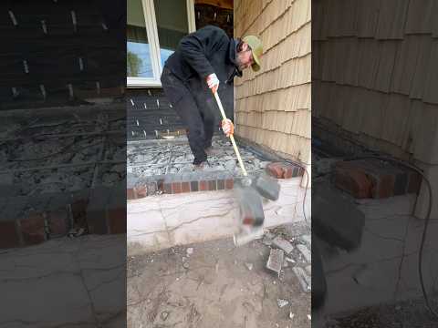 Break Stuff #diy #construction #demo #frontporch #rebuild #masonry #bluecollar #hardwork #trending