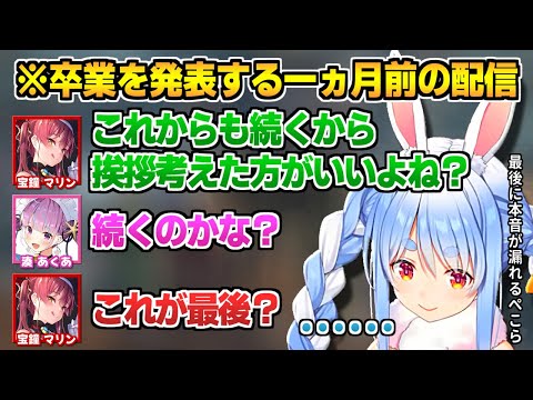 あくあの卒業発表一ヵ月前のコラボの最後に本音が出ていたぺこら