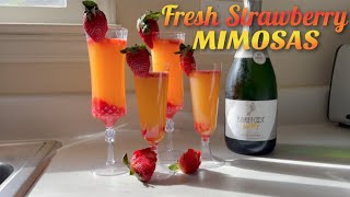 Fresh Strawberry Mimosas | ALCOHOL & NON-ALCOHOLIC | COCKTAILS