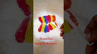 Beautiful butterfly rangoli design|butterfly picture|easy diwali rangoli  kolam|#shorts #butterfly