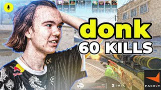 CS2 POV | DONK ON FIRE🔥 60 KILLS! Faceit Ranked (DUST2) Voicecomms 60-27