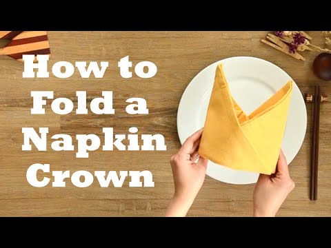 Bishop's Hat / Crown Napkin Folding Tutorial - 1 minute video tutorial - Episode 33