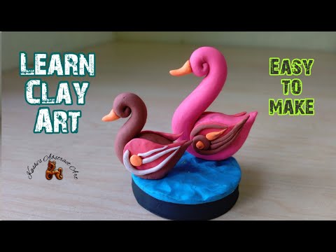 Easy Five minutes Clay Art Reloaded  //  Beautiful clay showpiece making // Polymer Clay Art