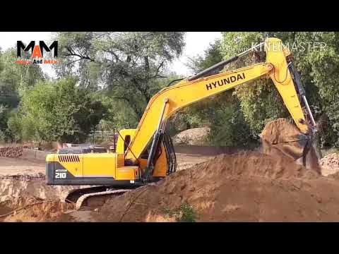 Excavator Hyundai 210 7H Working At Dam