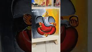 acrylic ganapati painting on canvas. #shorts #viral