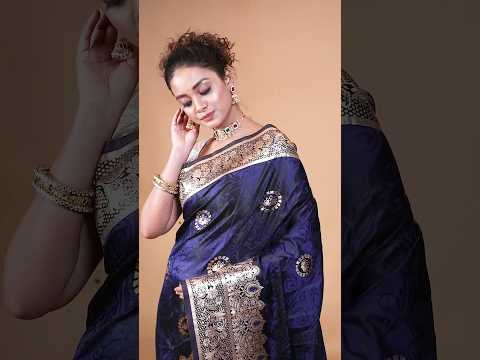 A timeless beauty, this silk saree is adorned with intricate zari work #jerryapp #shortvideo #shorts