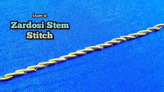 Aari Work Tutorial 66 | Zardosi Stem Stitch using Aari Needle