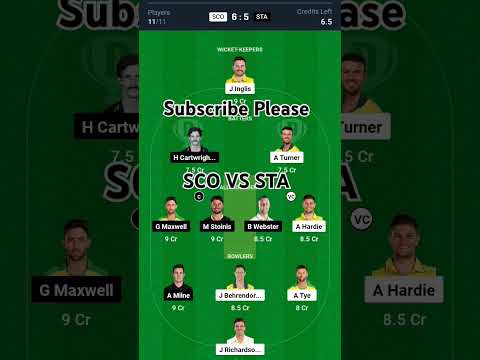 SCO vs STA Dream11 Prediction | Dream11 Team of Today Match | SCO vs STA Dream11 Team Today |