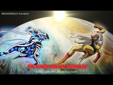 COSMIC GAROU VS SAITAMA FULL FIGHT | One Punch Man FAN ANIMATION