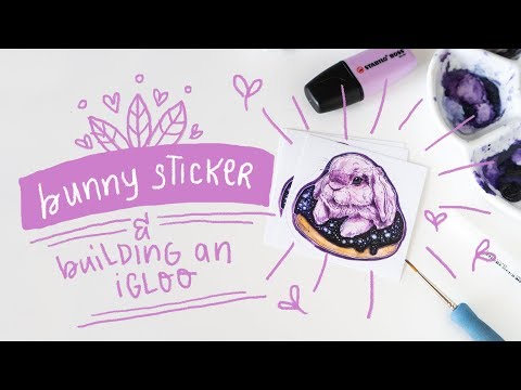 Donut Bunny Stickers & January Recap | Art Vlog