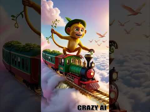 Watermelon Train Hijacked by Monkey! 🚂🍉 | Comedy Gold! || #shorts #viralvideo  #funny #crazyai