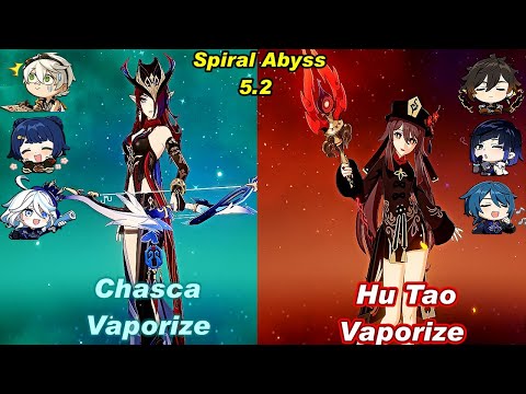 (5.2) C0 Chasca Vaporize & C0 Hu Tao Vaporize Spiral Abyss Floor 12 Full Star