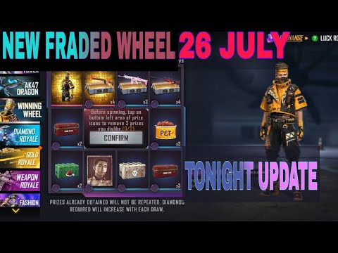 NEXT FRADED WHEEL 26 JULY 👽||TONIGHT UPDATE FF || #nexteventff #ffeventsleaks #nextfradedwheel