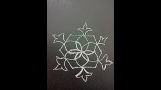 5 dot simple poo kolam, easy design for beginners, #tinykolam #chinnakolam #kutty kolam , star kolam