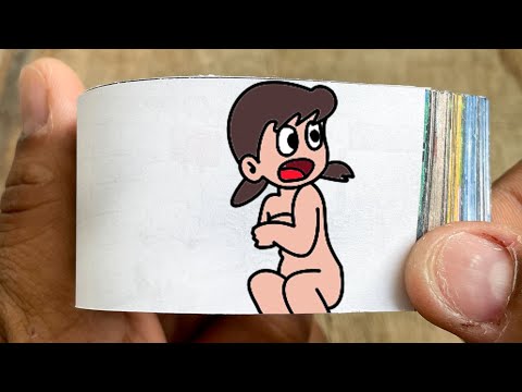 Doraemon Cartoon Flipbook #243 | Nobita Saw Shizuka Bathing Naked Flip Book | Flip Book Artist 2025