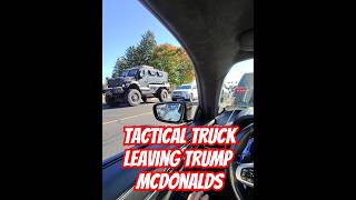 Tactical truck leaving Trump McDonalds #jimfinch #trump2024 #tacticaltruck #armoredvehicles #short