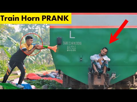 Viral Train Horn PRANK on Crazy MAN | Best PRANK of The Year 2024 | So Funny Videos | ComicaL TV