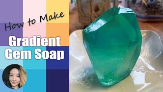 Gradient Gem Stone Soap #soapncrafts #handmadesoap #gemstonesoap