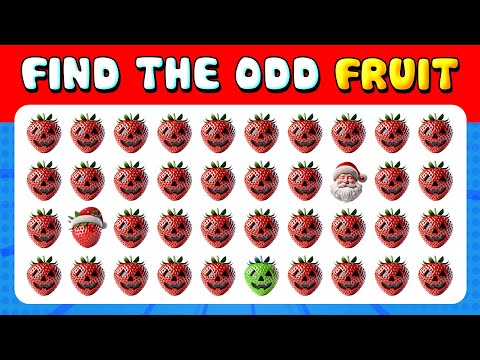 255 Puzzles for GENIUS 🧠 | Find the ODD One Out 🌈 | Fruit Quiz 🥝🍎🍍 Easy, Medium, Hard Levels