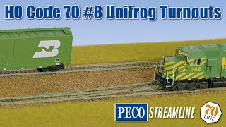 PECO Streamline HO "70 Line" #8 turnouts